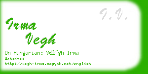 irma vegh business card